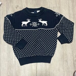 Navy and White Reindeer Sweater